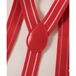 Pine Kids Free Size Bow and Suspender Set - Red