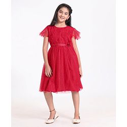 Pine Kids Half Sleeves Knee Length Party Dress - Lollipop