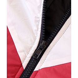 Pine Kids Full Sleeves Color Block Hooded Jacket - Red