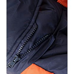 Pine Kids Full Sleeves Padded Medium Winter Hoodie Jacket Color Block - Orange