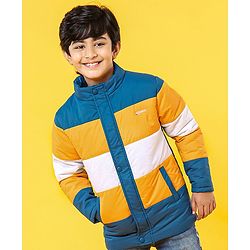Pine Kids Full Sleeves Jackets with Color Block - Yellow