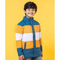 Pine Kids Full Sleeves Jackets with Color Block - Yellow