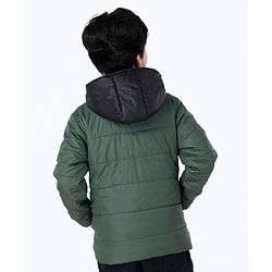 Pine Kids Full Sleeves Hooded Jacket - Olive Green