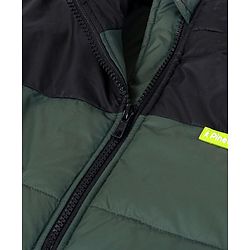 Pine Kids Full Sleeves Hooded Jacket - Olive Green