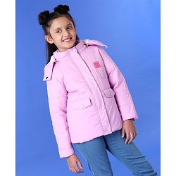 Pine Kids Full Sleeves Hooded Jacket - Pink