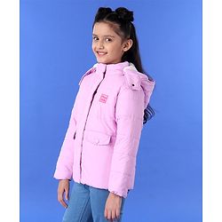 Pine Kids Full Sleeves Hooded Jacket - Pink