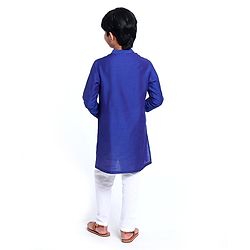 Pine Kids Full Sleeves Kurta & Pyjama - Blue White
