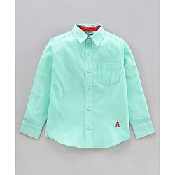 Pine Kids Full Sleeves Shirt Solid Color  - Green