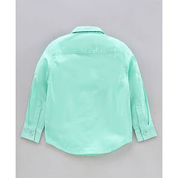 Pine Kids Full Sleeves Shirt Solid Color  - Green