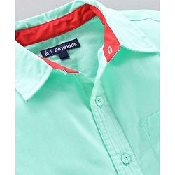 Pine Kids Full Sleeves Shirt Solid Color  - Green