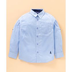 Pine Kids Full Sleeves Shirt Solid Color - Blue