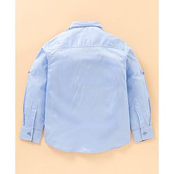 Pine Kids Full Sleeves Shirt Solid Color - Blue