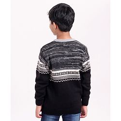 Pine Kids Full Sleeves Medium Winter Color Block Pullovers - Grey