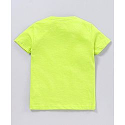 Pine Kids Half Sleeves Bio Washed Tee Striped Print - Orange Green