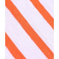 Pine Kids Half Sleeves Bio Washed Tee Striped Print - Orange Green