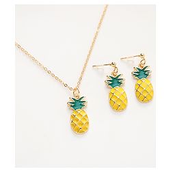 Pine Kids Pineapple Shaped Jewellery Set - Yellow