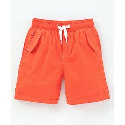 Pine Kids Cotton Lycra Woven Solid Color Shorts - Orange
