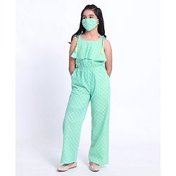 Pine Kids Sleeveless Printed Ethnic Jumpsuit - Blue
