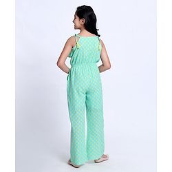 Pine Kids Sleeveless Printed Ethnic Jumpsuit - Blue