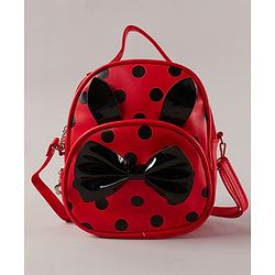 Pine Kids Sling Bag With Black Bow - Red