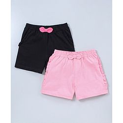 Pine Kids Organic Shorts Pack of 2 - Black Pink
