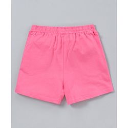Pine Kids Mid Thigh Length Solid Shorts Pack of 2 - White Pink