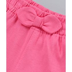 Pine Kids Mid Thigh Length Solid Shorts Pack of 2 - White Pink