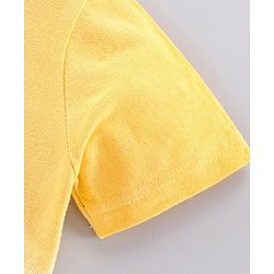 Pine Kids Half Sleeves Bio-Wash Tee Super Rad Embroidery - Yellow Blue