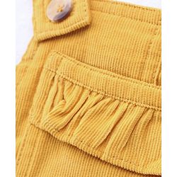 Pine Kids Bio Washed Floral Full Sleeves Tee with Dungaree Style frock - Yellow
