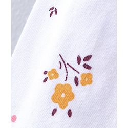 Pine Kids Bio Washed Floral Full Sleeves Tee with Dungaree Style frock - Yellow