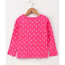 Pine Kids Bio Washed Polka dot Full Sleeves Tee with Dungaree Style Frock - Blue
