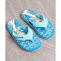 Pine Kids Frozen Printed Flip Flop - Aqua