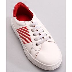 Pine Kids Casual Elasticated Lace Closure Shoes with Chunky Sole - White Royal Blue
