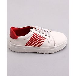 Pine Kids Casual Elasticated Lace Closure Shoes with Chunky Sole - White Royal Blue