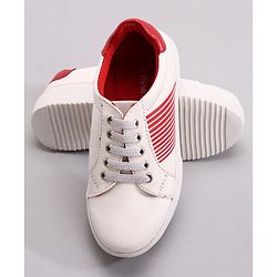 Pine Kids Casual Elasticated Lace Closure Shoes with Chunky Sole - White Royal Blue