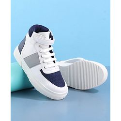 Pine Kids Lace Up Casual Shoes Color Block - White