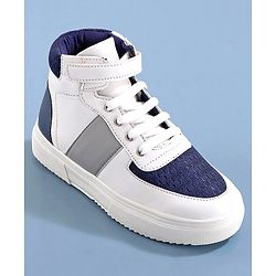 Pine Kids Lace Up Casual Shoes Color Block - White