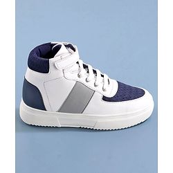 Pine Kids Lace Up Casual Shoes Color Block - White