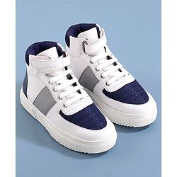 Pine Kids Lace Up Casual Shoes Color Block - White