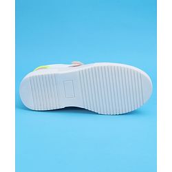 Pine Kids Casual Elasticated Lace Closure Shoes with Chunky Sole - White Pink
