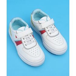 Pine Kids Casual Elasticated Lace Closure Shoes with Chunky Sole - White Pink