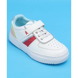 Pine Kids Casual Elasticated Lace Closure Shoes with Chunky Sole - White Pink