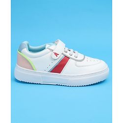 Pine Kids Casual Elasticated Lace Closure Shoes with Chunky Sole - White Pink