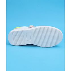 Pine Kids Casual Elasticated Lace Closure Shoes with Chunky Sole - White Pink