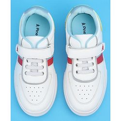 Pine Kids Casual Elasticated Lace Closure Shoes with Chunky Sole - White Pink