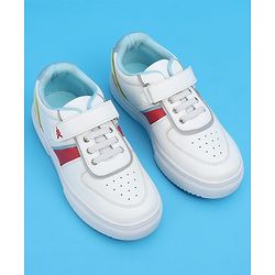 Pine Kids Casual Elasticated Lace Closure Shoes with Chunky Sole - White Pink