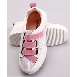 Pine Kids Casual Elasticated Straps Shoes with Chunky Sole - White