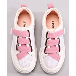 Pine Kids Casual Elasticated Straps Shoes with Chunky Sole - White