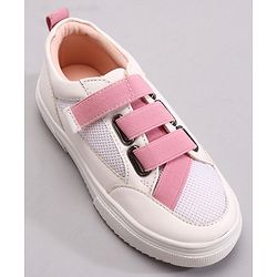 Pine Kids Casual Elasticated Straps Shoes with Chunky Sole - White
