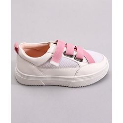 Pine Kids Casual Elasticated Straps Shoes with Chunky Sole - White